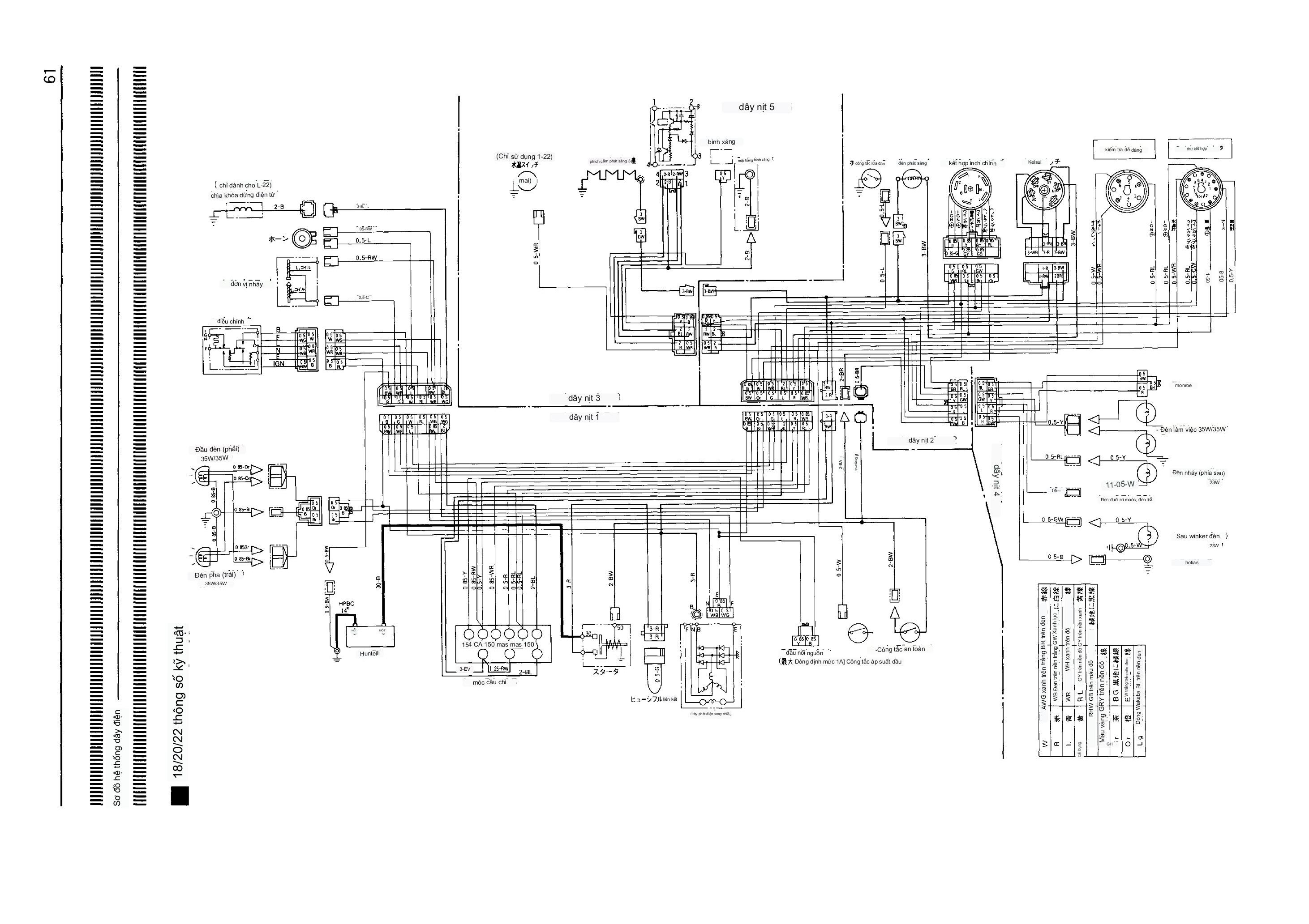 SƠ ĐỒ MẠCH ĐIỆN MÁY KÉO KUBOTA L1-18,L1-20,L1-22